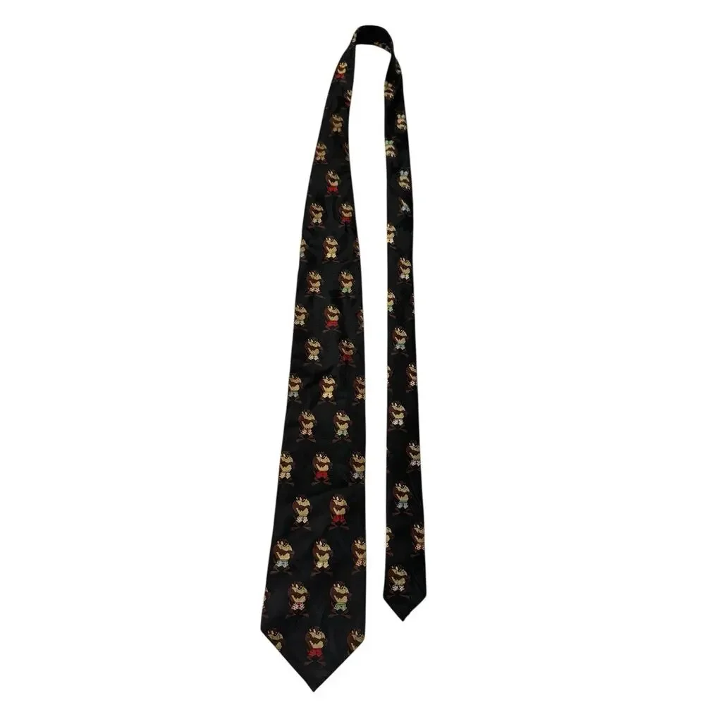 Looney Times Mania Taz In Boxer Shorts Cartoon Vintage Necktie 100% Polyester